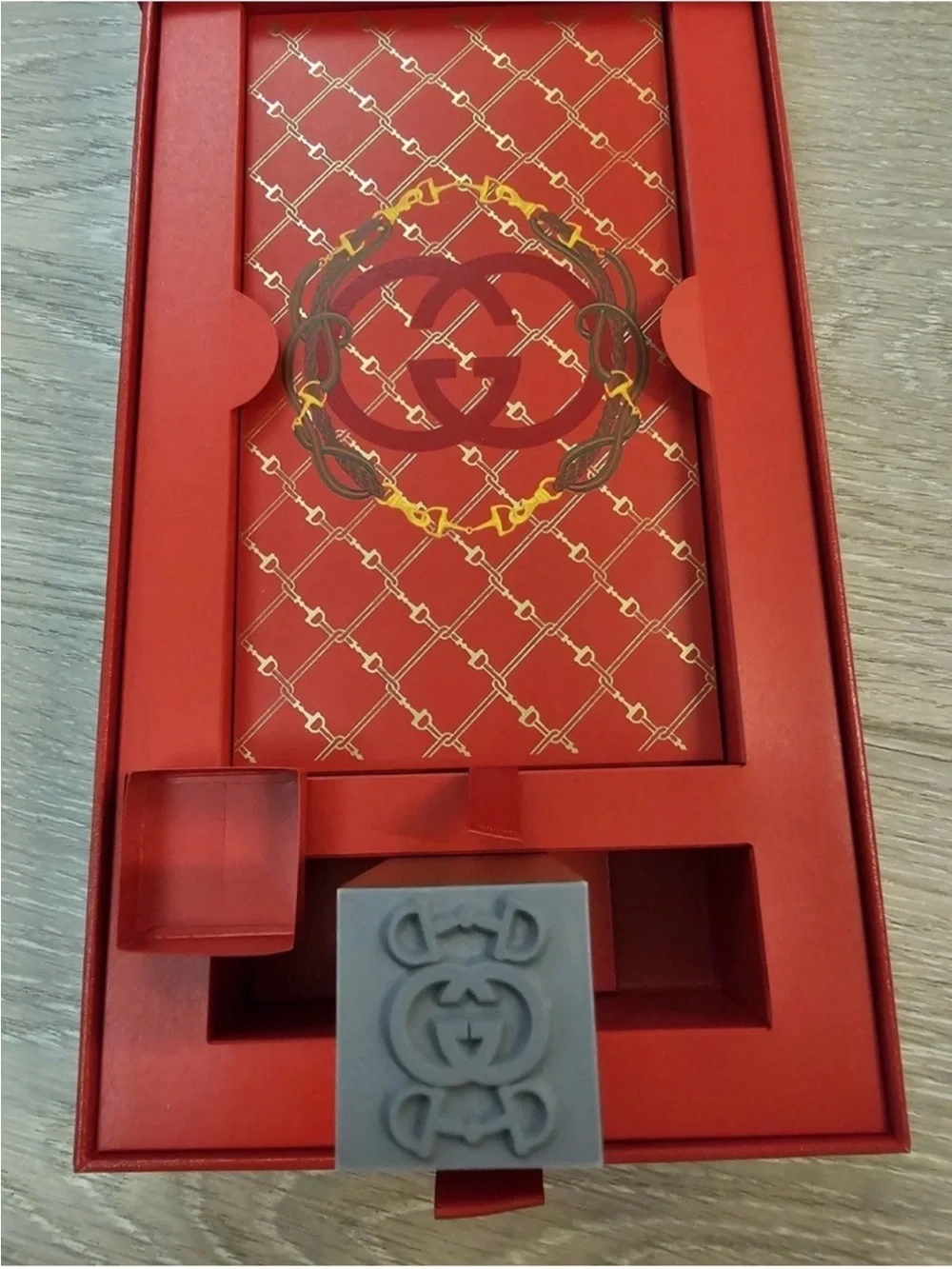 Gucci Red and Gold Luxury Home Office Stationery Box